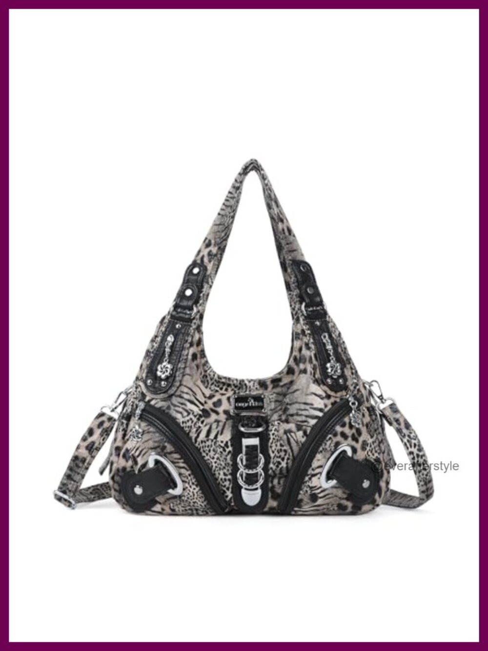 Washed PU Leather Hobo Shoulder Bag Large Convertible Satchel